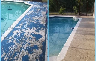 Before and after decorative concrete pool deck resurfacing orlando Pacific Stone