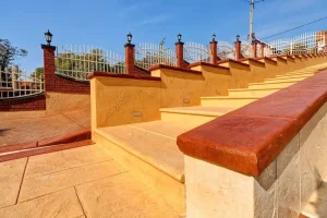 commercial area stamped concrete steps