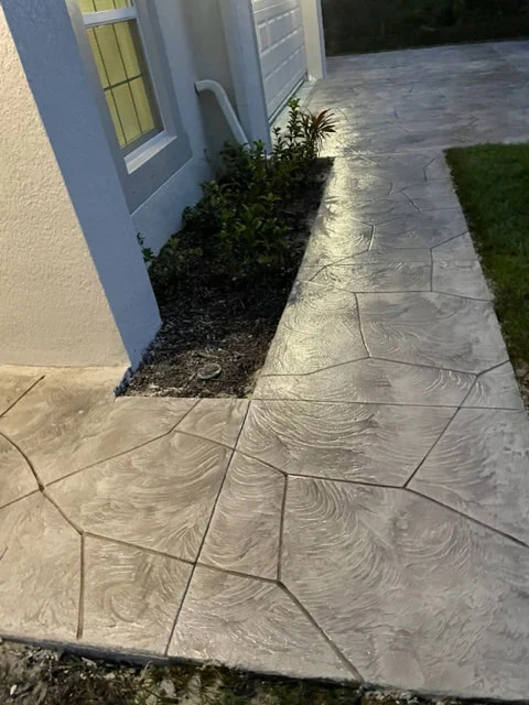 Stamped concrete walkway naples in Pacific Stone decorative concrete resurfacing