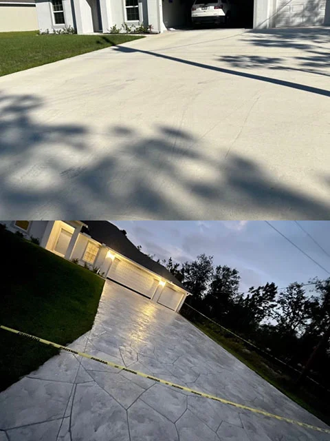 driveway resurface completed in Pacific stone concrete finish driveway resurfacing