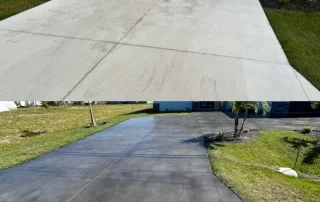 before after stain concrete driveway resurfacing