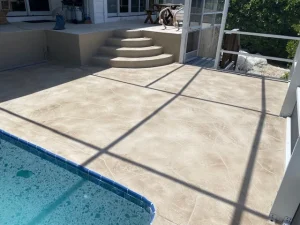 Upgraded pool deck finish for luxurious swimming experience