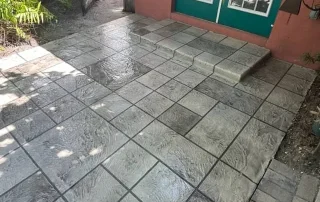 geometrical walkway stamped concrete