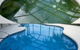 before green mold pool after blue pool resurfacing