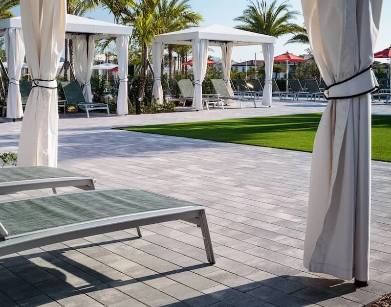 beautiful resort with geometric concrete paver beautiful resort with geometric concrete paver