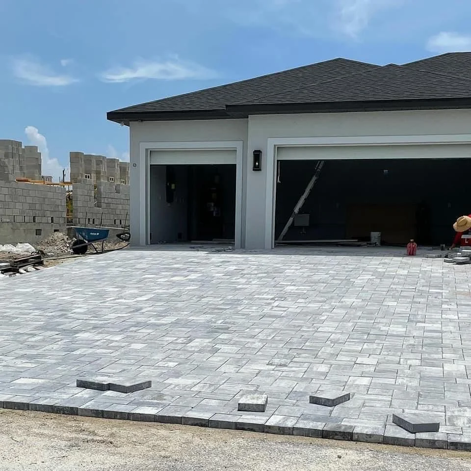 driveway paver under construction driveway paver under construction