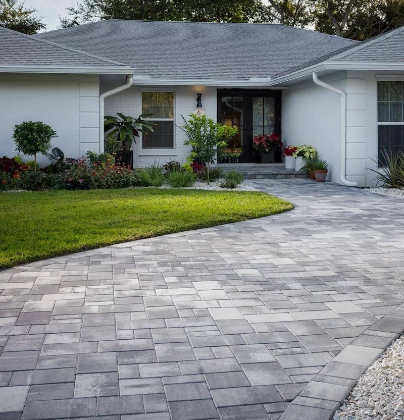 grey paver walkway grey paver walkway