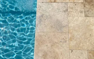 natural stone pool deck