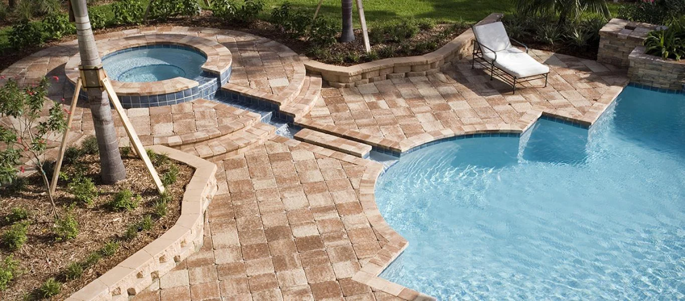 stone paver pool deck stone paver pool deck