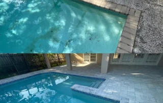 pool deck resurfacing gray pavers before and after
