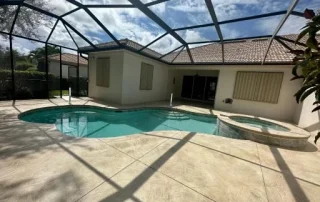 Backyard Pool Area with New Concrete Design