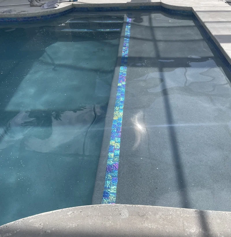 Pool Resurfacing Finish with Mosaic Tile Detail Pool Resurfacing