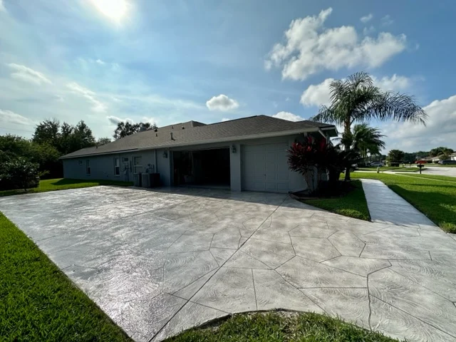 Textured Driveway Finish After Coating Decorative concrete