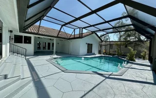 Enclosed Pool Patio Blue Waters