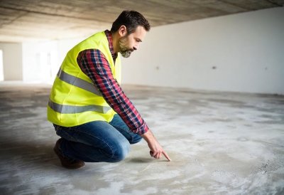 Professionals Checking Waterproofed Concrete Surfaces
