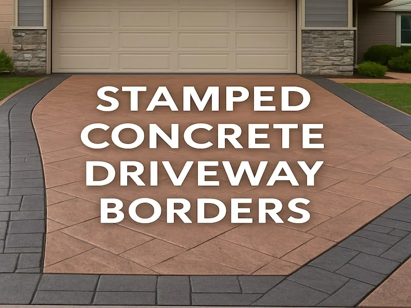 Stamped concrete driveway borders
